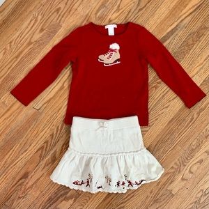 JANIE AND JACK WINTER SKIRT AND SHIRT SET